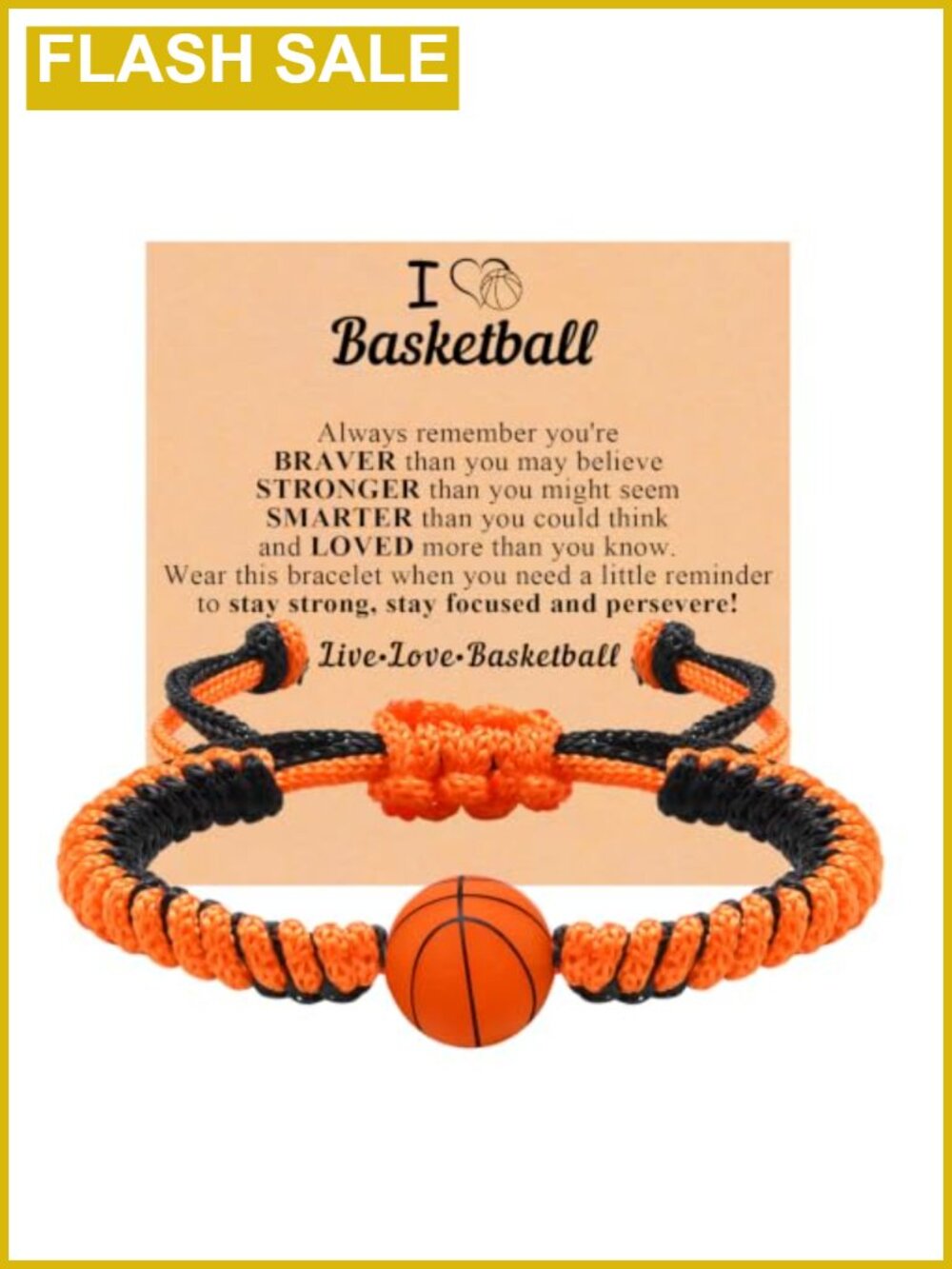 Handmade Braided Rope Silicone Bead Sports Bracelet Adjustable Wristband